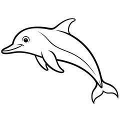 Dolphin Line Art Illustration Vector