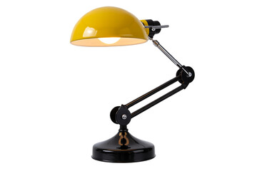 Yellow Industrial Desk Lamp Isolated on Transparent