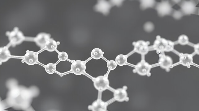 Titanium dioxide TiO2 nanoparticles, 3D illustration. TiO2 nanoparticles have shape of hexagonal crystals, they are used in medicine, chemistry, cosmetics, paper industry