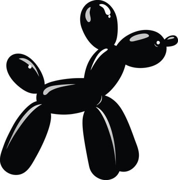 Black balloon dog vector icon
