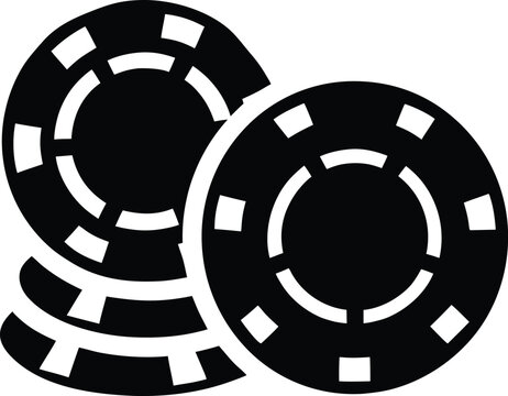 Set of 3 casino chip icons vector