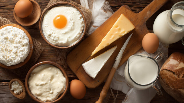 chocolate eggs and milk