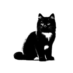 Playful Standing Cat Vector Illustration – Cute Domestic Feline Artwork