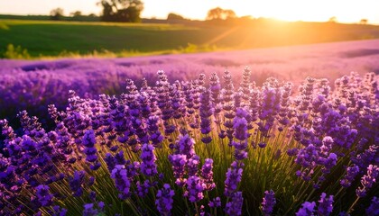 Lavender field at sunset