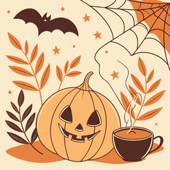 Pumpkin spice and everything fright halloween design
