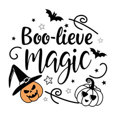 Obraz premium Whimsical boo believe in magic halloween design