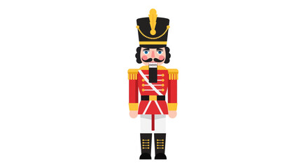 Festive Wooden Nutcracker Soldier in Traditional Uniform.