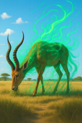 草を食べるアンテロープ