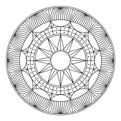 Geometric Mandala Vector Art &ndash; Symmetrical Floral Pattern for Meditation and Decor