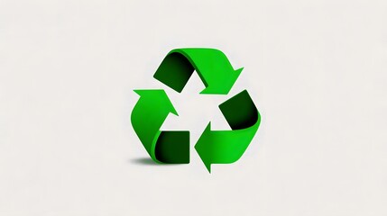 Obraz premium Green recycle symbol icon representing environmental conservation and promoting sustainable waste management practices.