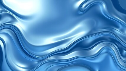 Abstract tech background with flowing liquid metal texture in blue and silver tones.