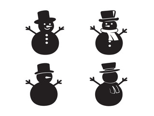 Adorable Winter Snowman Silhouette Icon in Clean Seasonal Vector Artwork