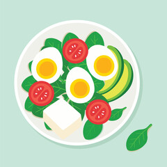 shot of a plate with a healthy meal digit