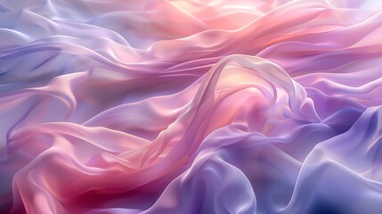 Fototapeta premium Soft Fabric Waves in Pastel Gradient Colors at Sunset