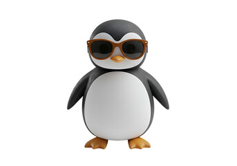 Obraz premium Cool Penguin in Sunglasses on white background