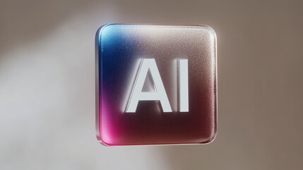 futuristic glowing AI icon design with sci-fi style, perfect for branding, digital products, presentations, startup visuals or editorial use, retro cinematic aesthetic, 70s 80s film look