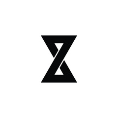 Letter z ribbon geometric symbol simple logo vector