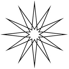 Elegant Sun Ray Line Art Vector