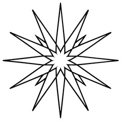 Elegant Sun Ray Line Art Vector