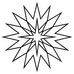 Elegant Sun Ray Line Art Vector