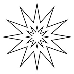 Elegant Sun Ray Line Art Vector