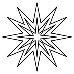 Elegant Sun Ray Line Art Vector