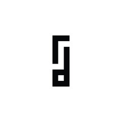 Letter rd square, rectangle geometric symbol simple logo vector