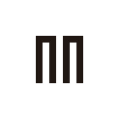 Letters n square geometric symbol simple logo vector