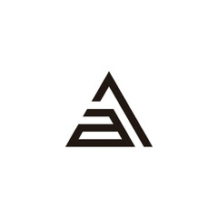 Letter a number 1 triangle geometric symbol simple logo vector