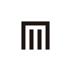 Letter M square building geometric symbol simple logo vector