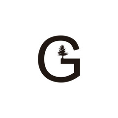 Letter G tree  illustration geometric symbol simple logo vector