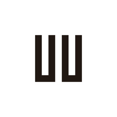 Letter UU square geometric symbol simple logo vector