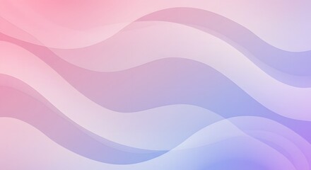 Elegant abstract background featuring fluid, transparent wavy lines with a soft pastel pink and purple color gradient for modern wallpaper design