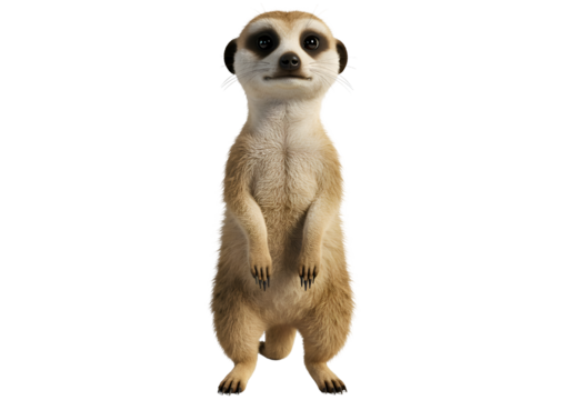 Majestic Meerkat: Vibrant Wildlife Photo on white background