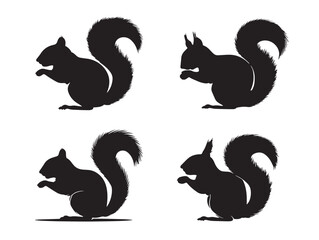 Playful Squirrel Animal Icon in Bold Minimal Wildlife Silhouette Vector Illustration
