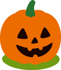 シンプルなハロウィンのカボチャ単体のイラスト
A simple illustration of a Halloween pumpkin