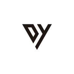Letter D and y triangle geometric symbol simple logo vector