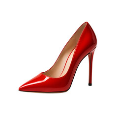 Red High Heel Shoe Transparent PNG Isolated