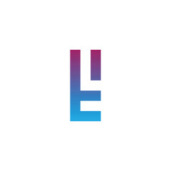 Letter t and L rectangle geometric symbol simple logo vector