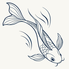Fish Line Art Illustration