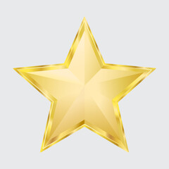 Gold star for rating, awards and medals. Used in games, education, sports, business and events.
