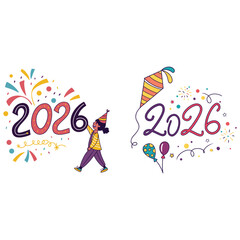 Happy New Year 2026 vector for banner, poster, logo vector