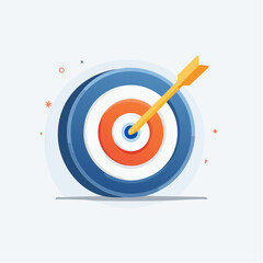 Colorful Target Graphic Design with Orange Arrow