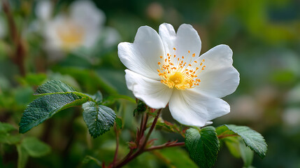 Fototapeta premium High-quality photo of beautiful fresh musk rose. Rosa moschata flowers in early summer.