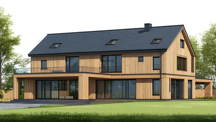 Obraz premium Modern Contemporary Wooden House