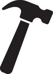 Hammer silhouette vector illustration, ideal for tools, construction, and DIY project designs.