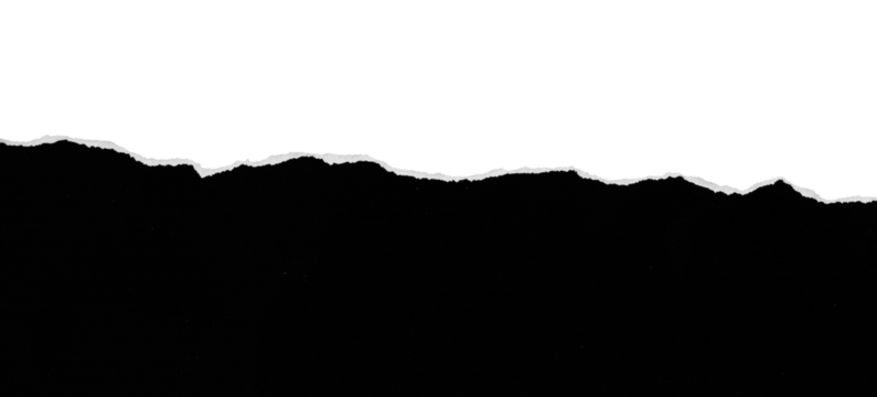 black torn or ripped paper isolated on transparent png background,realistic torn paper edges,Torn Paper effect mockup