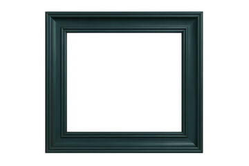 Fototapeta premium Classic dark green wooden picture frame isolated on transparent background, perfect for showcasing artwork or photographs