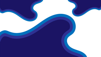 Abstract wavy blue shape with white background
