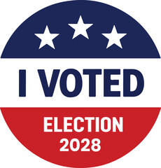 I voted election 2028 sticker with stars and stripes